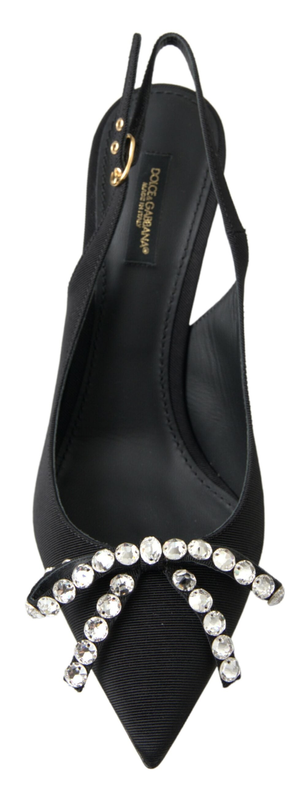 Dolce & Gabbana Black Crystal Embellished Slingback Heel Shoes -   -  Dolce & Gabbana. Dolce & Gabbana Black Crystal Embellished Slingback Heel Shoes -   -  Dolce & Gabbana.