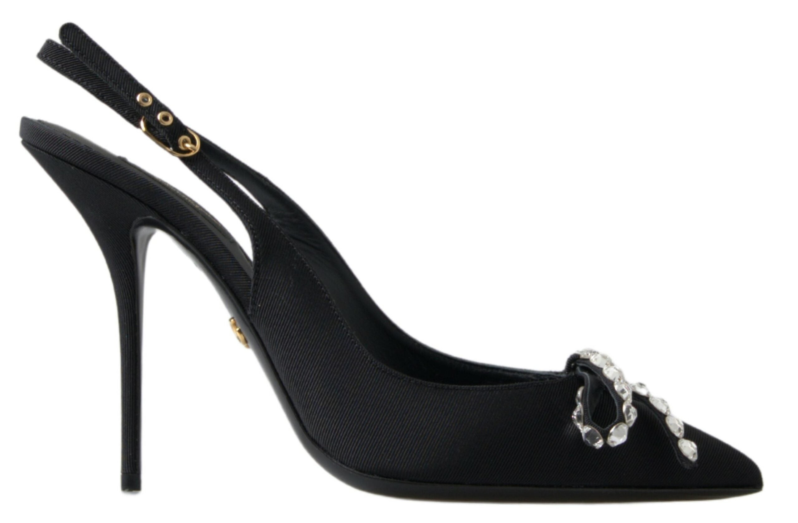 Dolce & Gabbana Black Crystal Embellished Slingback Heel Shoes -   -  Dolce & Gabbana.