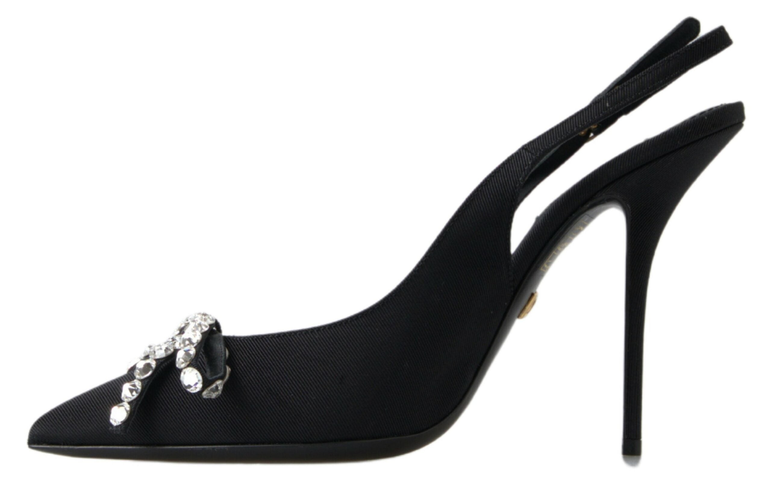 Dolce & Gabbana Black Crystal Embellished Slingback Heel Shoes -   -  Dolce & Gabbana. Dolce & Gabbana Black Crystal Embellished Slingback Heel Shoes -   -  Dolce & Gabbana.
