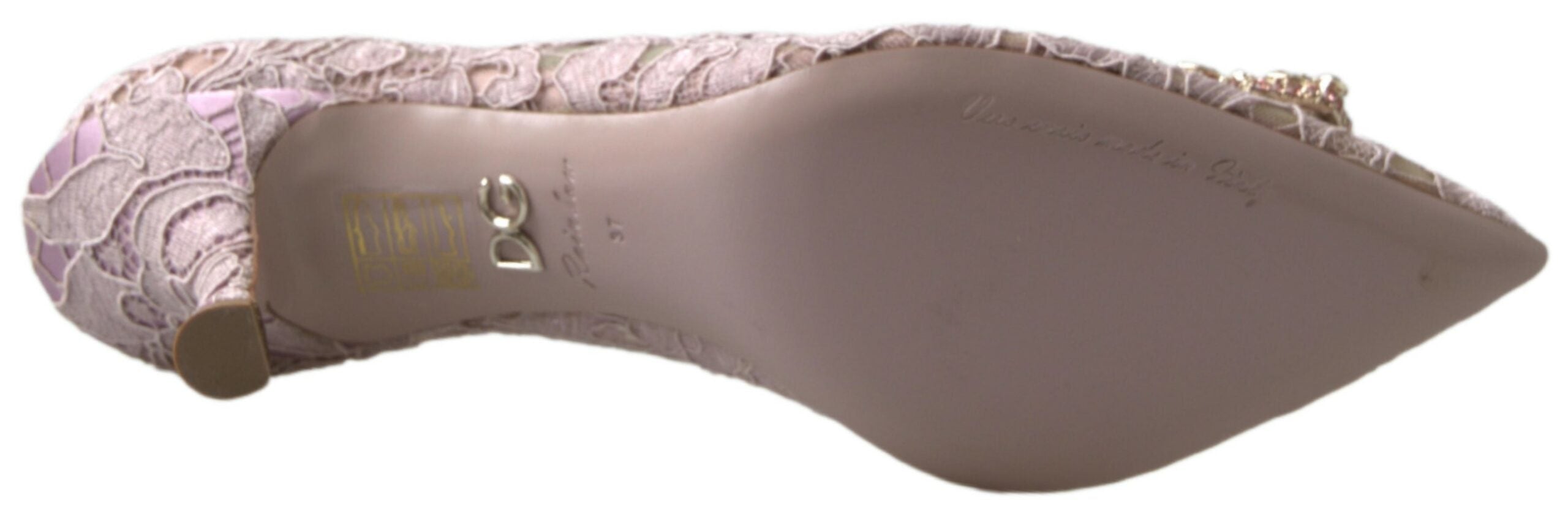 Dolce & Gabbana Pink Floral Lace DG Crystal Pumps Shoes -   -  Dolce & Gabbana. Dolce & Gabbana Pink Floral Lace DG Crystal Pumps Shoes -   -  Dolce & Gabbana.