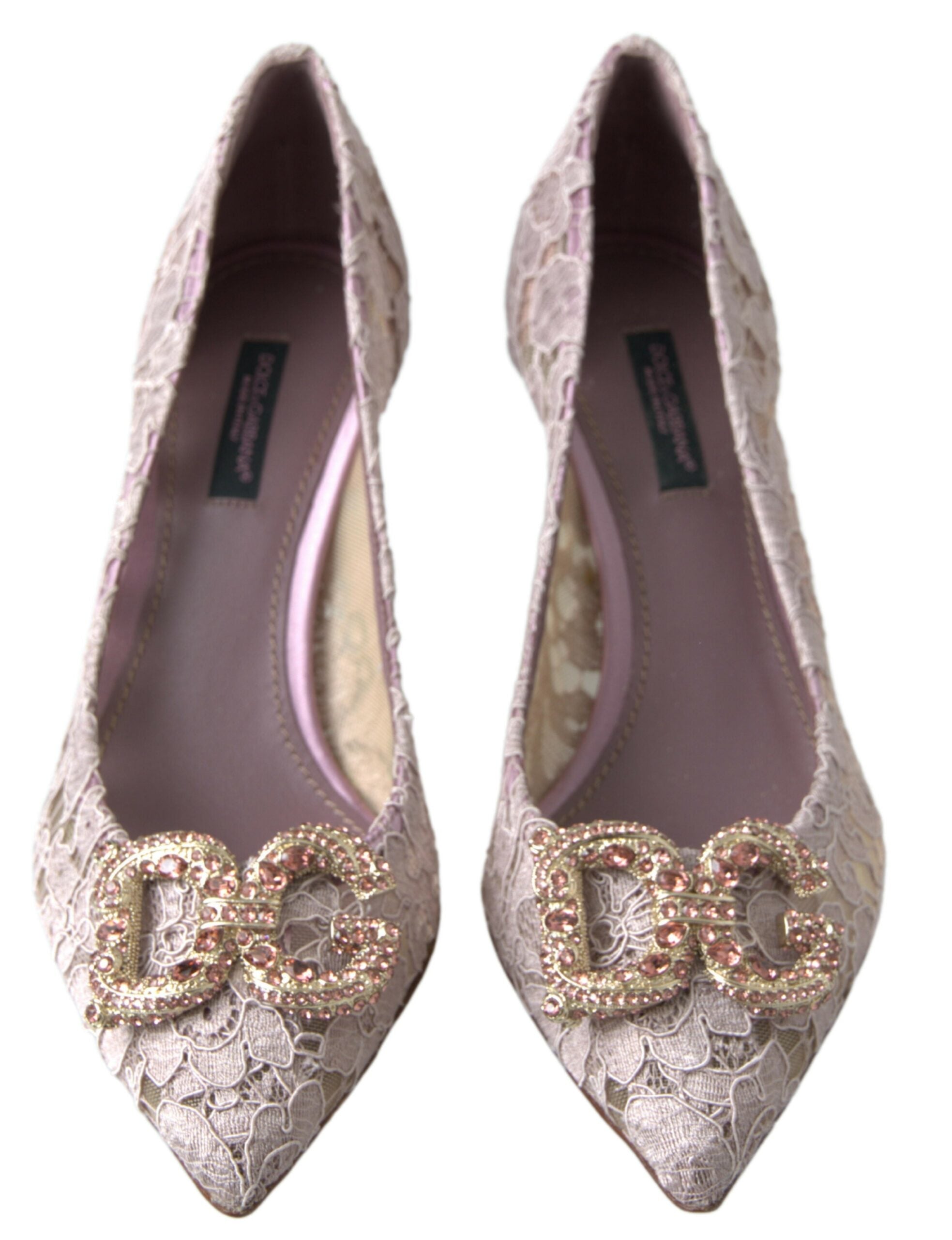 Dolce & Gabbana Pink Floral Lace DG Crystal Pumps Shoes -   -  Dolce & Gabbana. Dolce & Gabbana Pink Floral Lace DG Crystal Pumps Shoes -   -  Dolce & Gabbana.