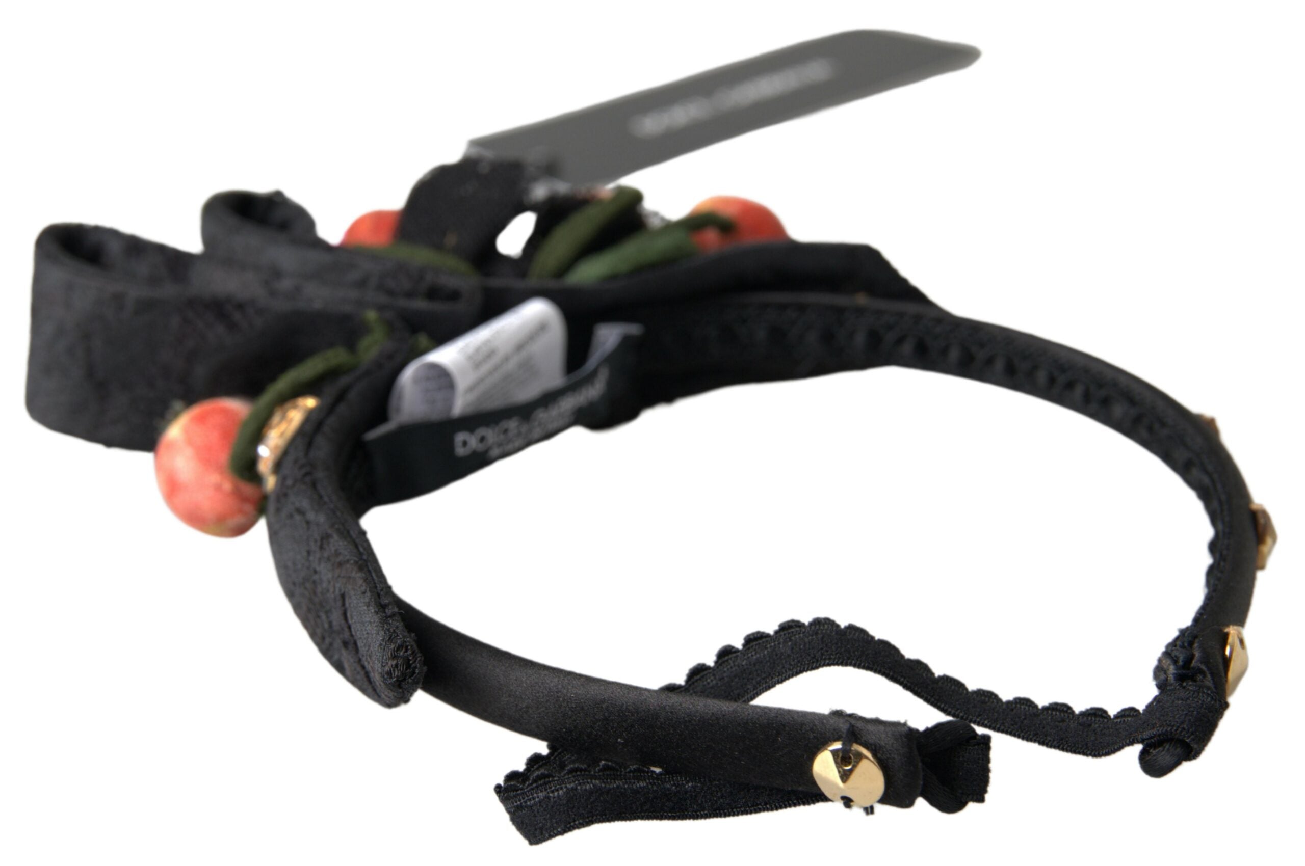 Dolce & Gabbana Black with multicolor Fig Fruit Crystal Tiara Diadem Headband Dolce & Gabbana Black with multicolor Fig Fruit Crystal Tiara Diadem Headband