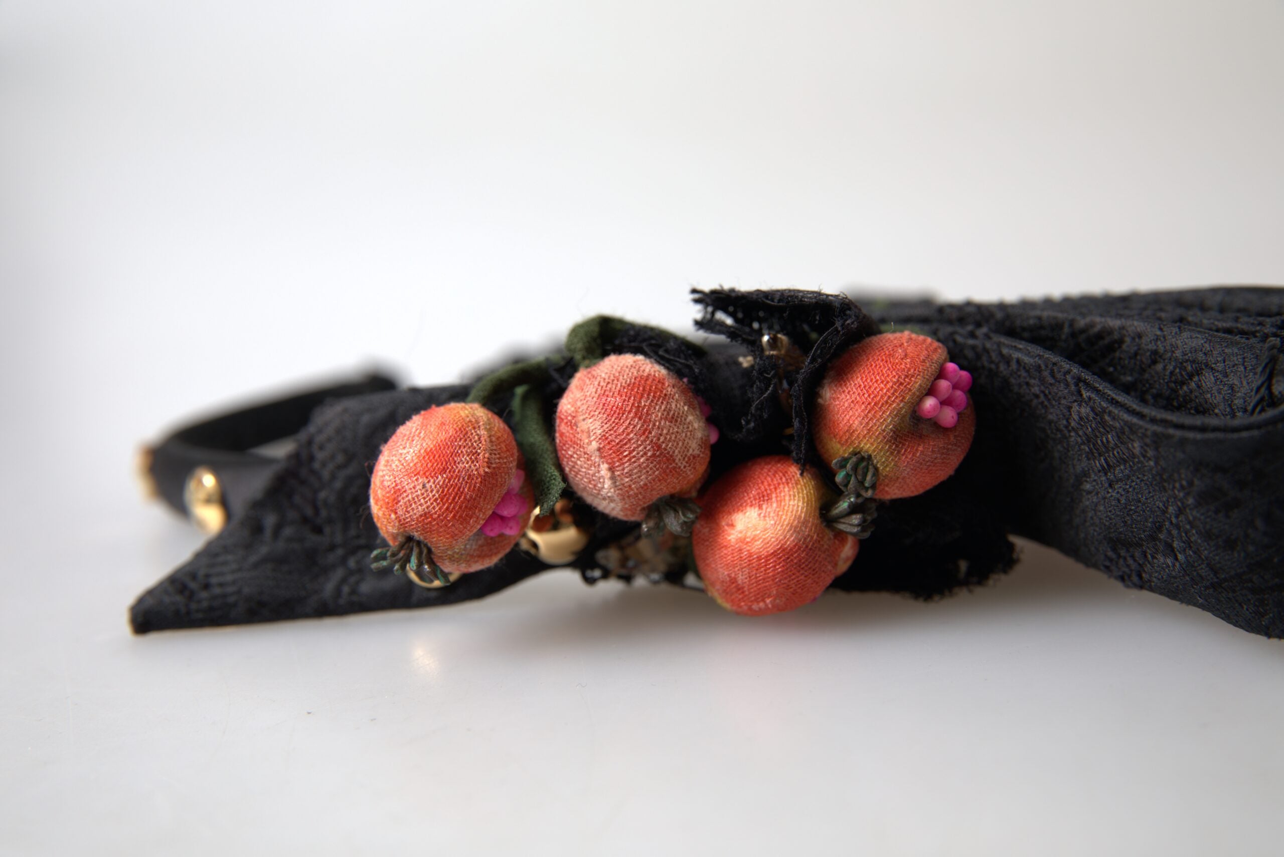 Dolce & Gabbana Black with multicolor Fig Fruit Crystal Tiara Diadem Headband Dolce & Gabbana Black with multicolor Fig Fruit Crystal Tiara Diadem Headband