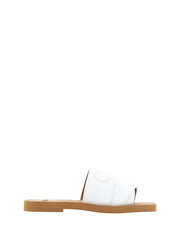 Chloé Elegant White Cotton Slide Sandals -   -  Chloé.