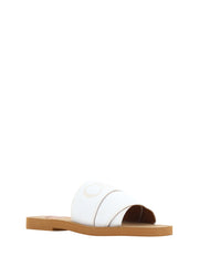 Chloé Elegant White Cotton Slide Sandals -   -  Chloé.