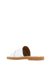 Chloé Elegant White Cotton Slide Sandals -   -  Chloé.