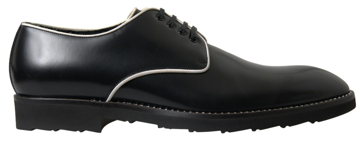 Dolce & Gabbana Black White Leather Formal Shoes -   -  Dolce & Gabbana.