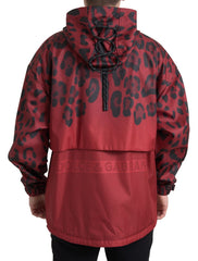 Dolce & Gabbana Red Leopard Hooded Rain Coat Jacket -   -  Dolce & Gabbana.
