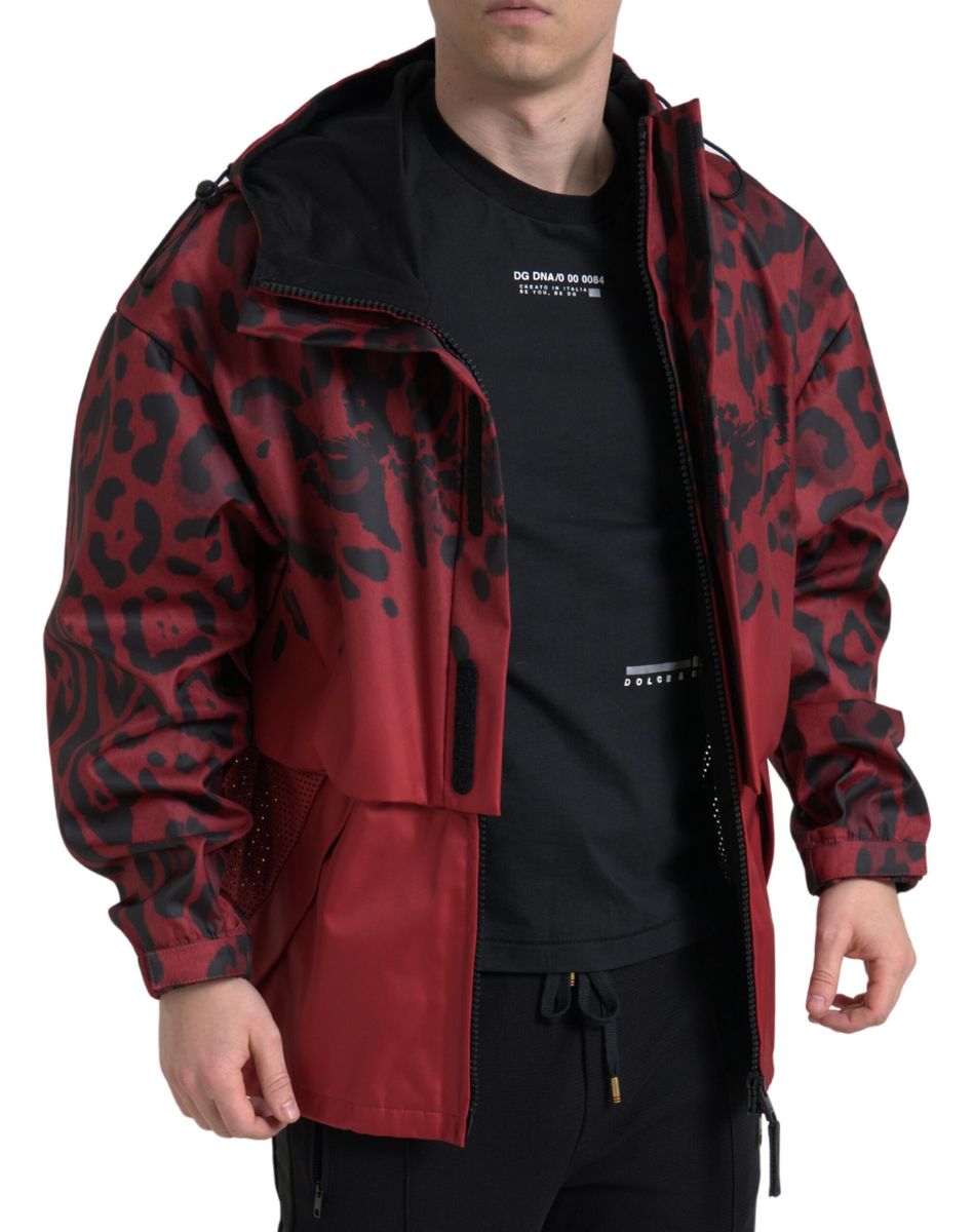 Dolce & Gabbana Red Leopard Hooded Rain Coat Jacket -   -  Dolce & Gabbana. Dolce & Gabbana Red Leopard Hooded Rain Coat Jacket -   -  Dolce & Gabbana.