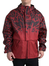 Dolce & Gabbana Red Leopard Hooded Rain Coat Jacket -   -  Dolce & Gabbana.