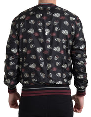 Dolce & Gabbana Black Ring Print Silk Crewneck Sweater -   -  Dolce & Gabbana.