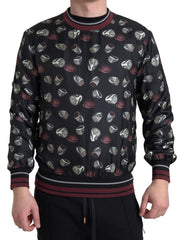 Dolce & Gabbana Black Ring Print Silk Crewneck Sweater -   -  Dolce & Gabbana.