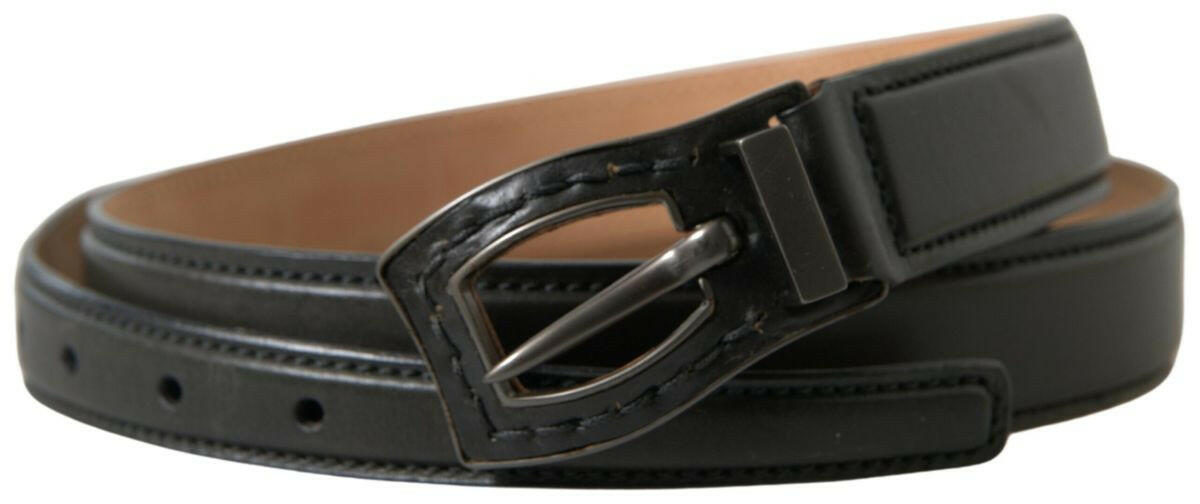 Ermanno Scervino Black Leather Metal Buckle Cintura Belt -   -  Ermanno Scervino.