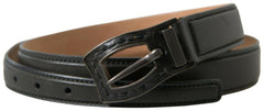 Ermanno Scervino Black Leather Metal Buckle Cintura Belt -   -  Ermanno Scervino.