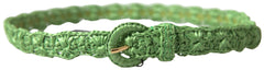 Dolce & Gabbana Green Viscose Weaved Skinny Waist Belt -   -  Dolce & Gabbana.