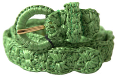 Dolce & Gabbana Green Viscose Weaved Skinny Waist Belt -   -  Dolce & Gabbana.