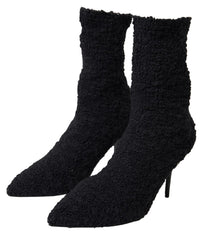 Dolce & Gabbana Black Stiletto Heels Mid Calf Boots -   -  Dolce & Gabbana.