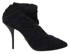 Dolce & Gabbana Black Stiletto Heels Mid Calf Boots -   -  Dolce & Gabbana.