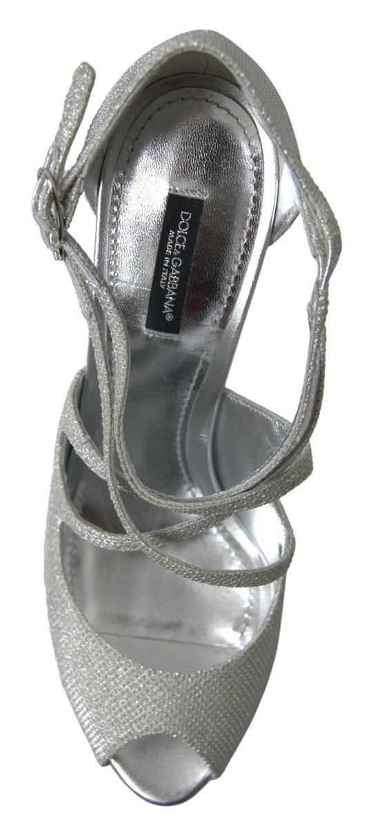 Dolce & Gabbana Silver Shimmers Sandals Heel Pumps Shoes -   -  Dolce & Gabbana. Dolce & Gabbana Silver Shimmers Sandals Heel Pumps Shoes -   -  Dolce & Gabbana.