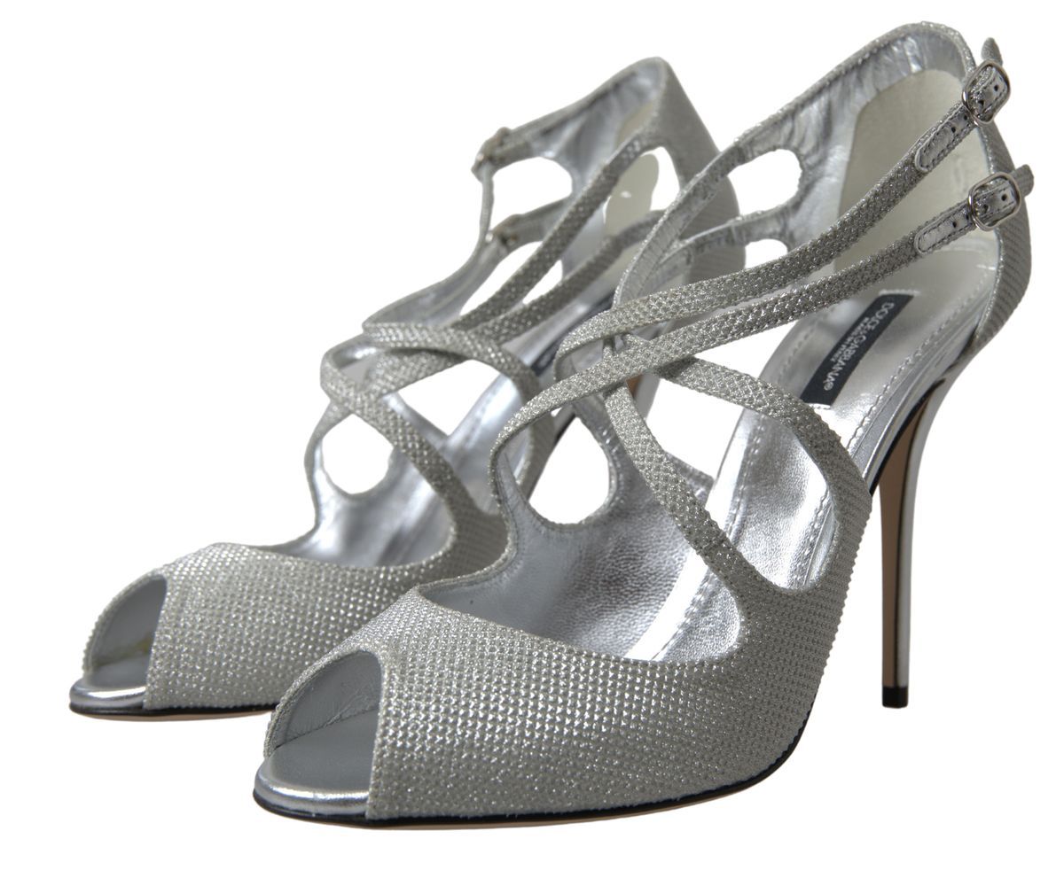 Dolce & Gabbana Silver Shimmers Sandals Heel Pumps Shoes -   -  Dolce & Gabbana. Dolce & Gabbana Silver Shimmers Sandals Heel Pumps Shoes -   -  Dolce & Gabbana.