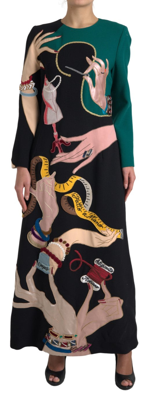 Dolce & Gabbana Multicolor Long Sleeves A-line Maxi Dress -   -  Dolce & Gabbana.
