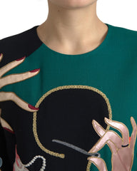 Dolce & Gabbana Multicolor Long Sleeves A-line Maxi Dress -   -  Dolce & Gabbana.