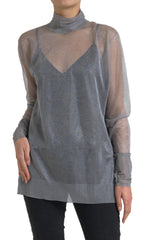 Dolce & Gabbana Gray Mesh Turtleneck Long Sleeve Blouse Top -   -  Dolce & Gabbana.
