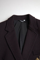 Dolce & Gabbana Purple Logo Embroidery Double Breasted Blazer -   -  Dolce & Gabbana.