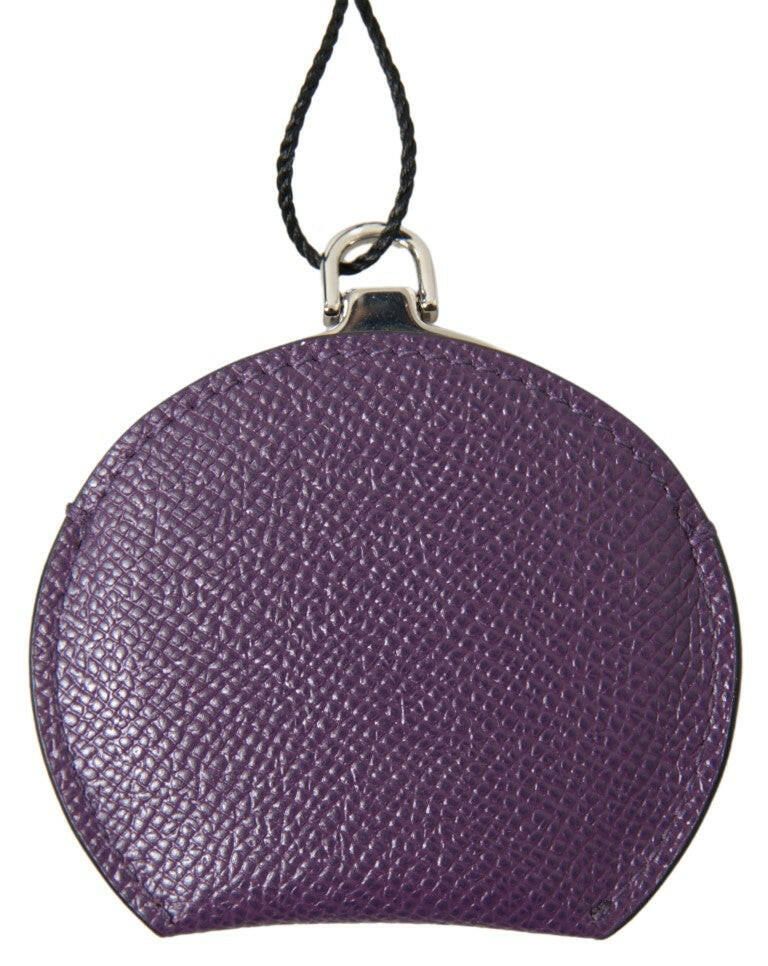 Dolce & Gabbana Purple Calfskin Leather Round Hand Mirror Holder -   -  Dolce & Gabbana. Dolce & Gabbana Purple Calfskin Leather Round Hand Mirror Holder -   -  Dolce & Gabbana.