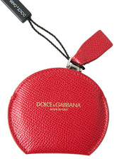 Dolce & Gabbana Red Calfskin Leather Hand Mirror Holder -   -  Dolce & Gabbana.