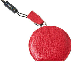 Dolce & Gabbana Red Calfskin Leather Hand Mirror Holder -   -  Dolce & Gabbana.
