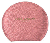 Dolce & Gabbana Pink Calfskin Leather Round Mirror Holder -   -  Dolce & Gabbana.