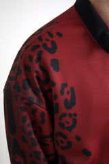 Dolce & Gabbana Red Leopard Polyester Bomber Full Zip  Jacket -   -  Dolce & Gabbana.