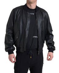 Dolce & Gabbana Black Leather Blouson Full Zip Bomber Jacket -   -  Dolce & Gabbana.