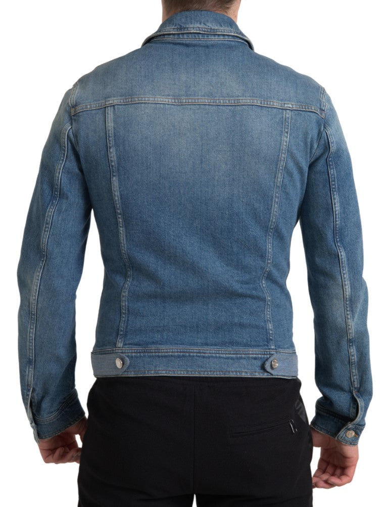 Dolce & Gabbana Blue Washed Cotton Stretch Denim Men Jacket -   -  Dolce & Gabbana. Dolce & Gabbana Blue Washed Cotton Stretch Denim Men Jacket -   -  Dolce & Gabbana.