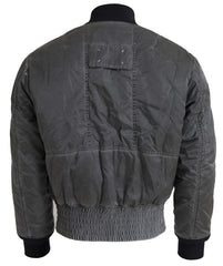 MM6 Maison Margiela Gray Bomber Zipper Pocket Sleeves Jacket -   -  MM6 Maison Margiela.
