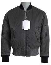 MM6 Maison Margiela Gray Bomber Zipper Pocket Sleeves Jacket -   -  MM6 Maison Margiela.