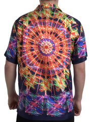 Dolce & Gabbana Multicolor Luminarie Print Men Shirt Silk -   -  Dolce & Gabbana.