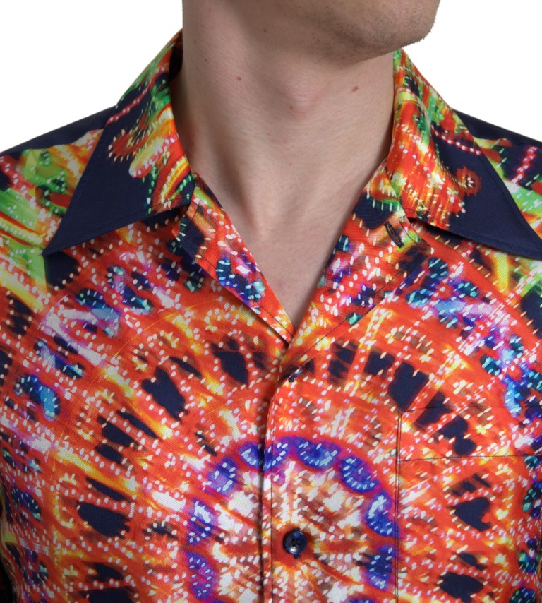 Dolce & Gabbana Multicolor Luminarie Print Men Shirt Silk -   -  Dolce & Gabbana. Dolce & Gabbana Multicolor Luminarie Print Men Shirt Silk -   -  Dolce & Gabbana.