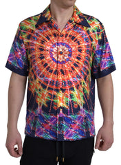 Dolce & Gabbana Multicolor Luminarie Print Men Shirt Silk -   -  Dolce & Gabbana.