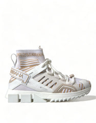 Dolce & Gabbana White Beige Sorrento Socks Sneakers Shoes -   -  Dolce & Gabbana.