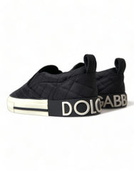 Dolce & Gabbana Black Quilted Slip On Low Top Sneakers Shoes -   -  Dolce & Gabbana.