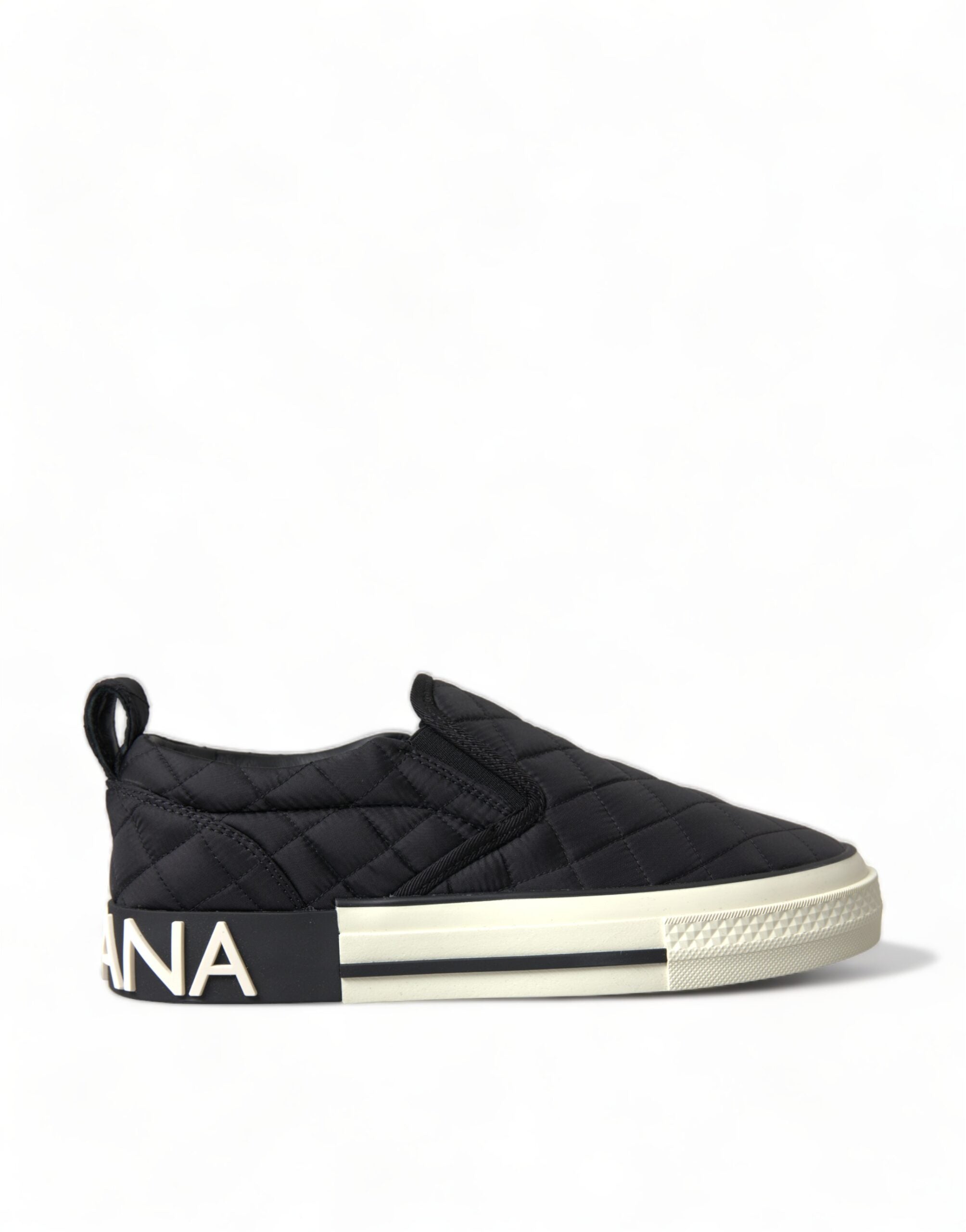 Dolce & Gabbana Black Quilted Slip On Low Top Sneakers Shoes -   -  Dolce & Gabbana.