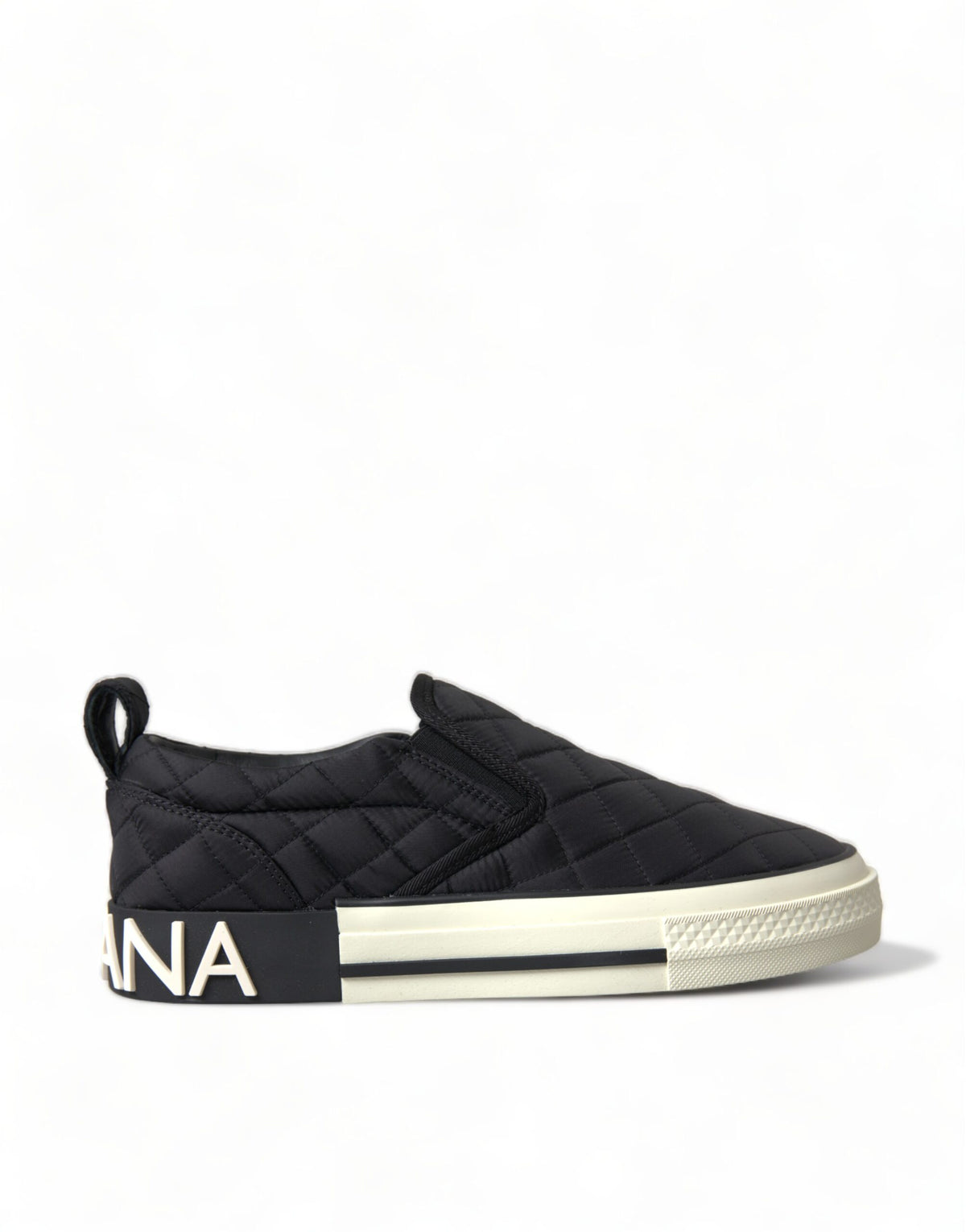 Dolce & Gabbana Black Quilted Slip On Low Top Sneakers Shoes -   -  Dolce & Gabbana.