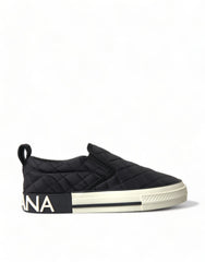 Dolce & Gabbana Black Quilted Slip On Low Top Sneakers Shoes -   -  Dolce & Gabbana.