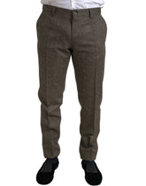 Dolce & Gabbana Brown Wool Dress Skinny Men Trouser Pants -   -  Dolce & Gabbana.