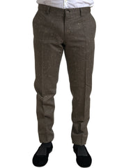 Dolce & Gabbana Brown Wool Dress Skinny Men Trouser Pants -   -  Dolce & Gabbana.