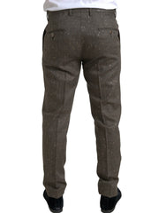 Dolce & Gabbana Brown Wool Dress Skinny Men Trouser Pants -   -  Dolce & Gabbana.