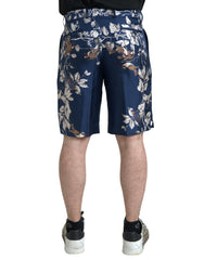 Dolce & Gabbana Blue Floral Print Silk Men Bermuda Shorts -   -  Dolce & Gabbana.