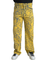 Dolce & Gabbana Yellow Cotton Tie Dye Straight Denim Jeans -   -  Dolce & Gabbana.